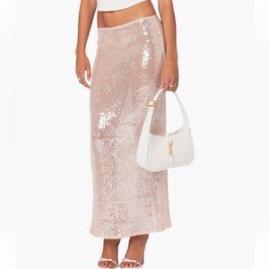 Edikted Sequin Midi Skirt / Low Rise Skirt